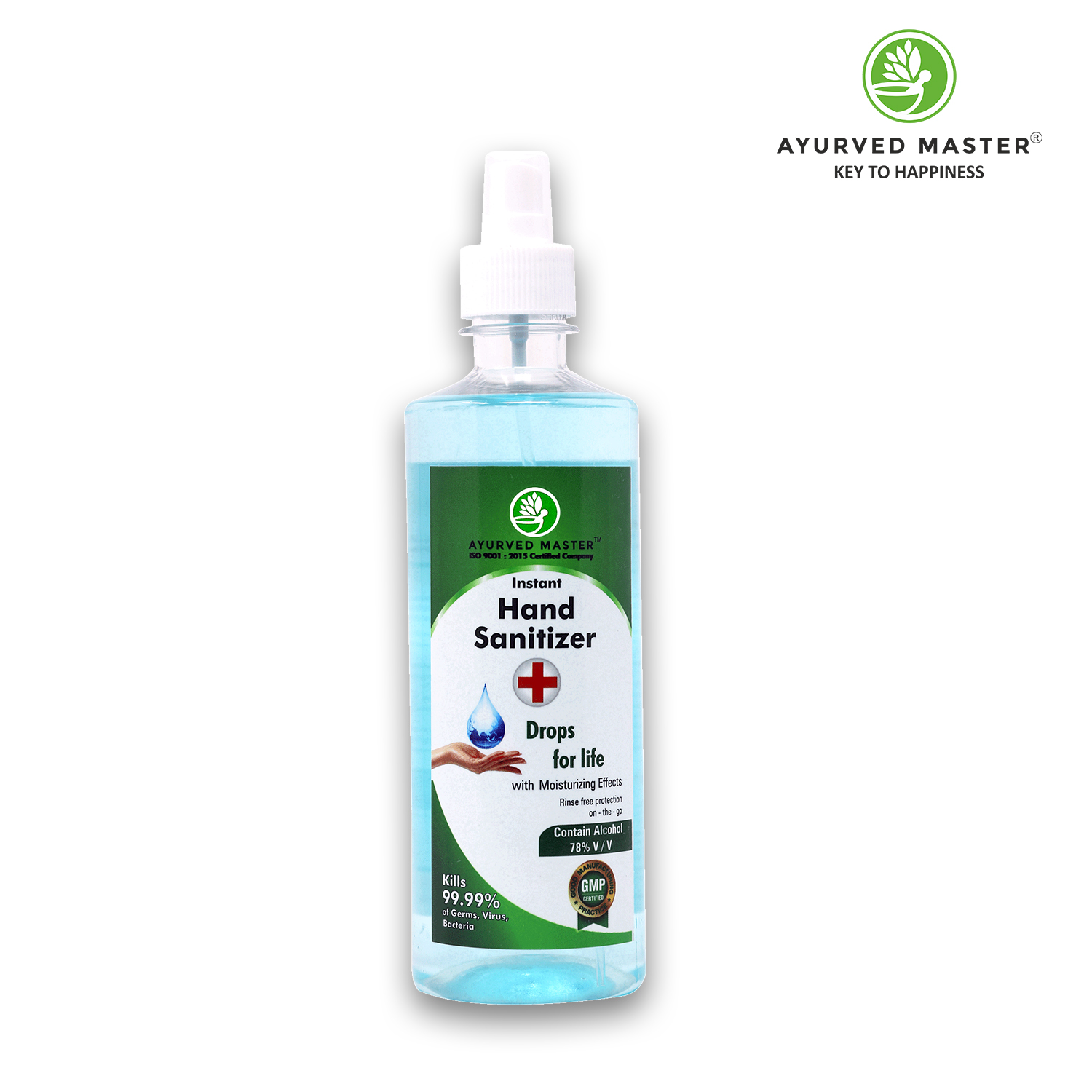 Alcohol Based Instant Liquid Sanitizer Spray Bottle, 78% alcohol, Kills 99% Germs with Exotic Lemon Fragrance | 500ML