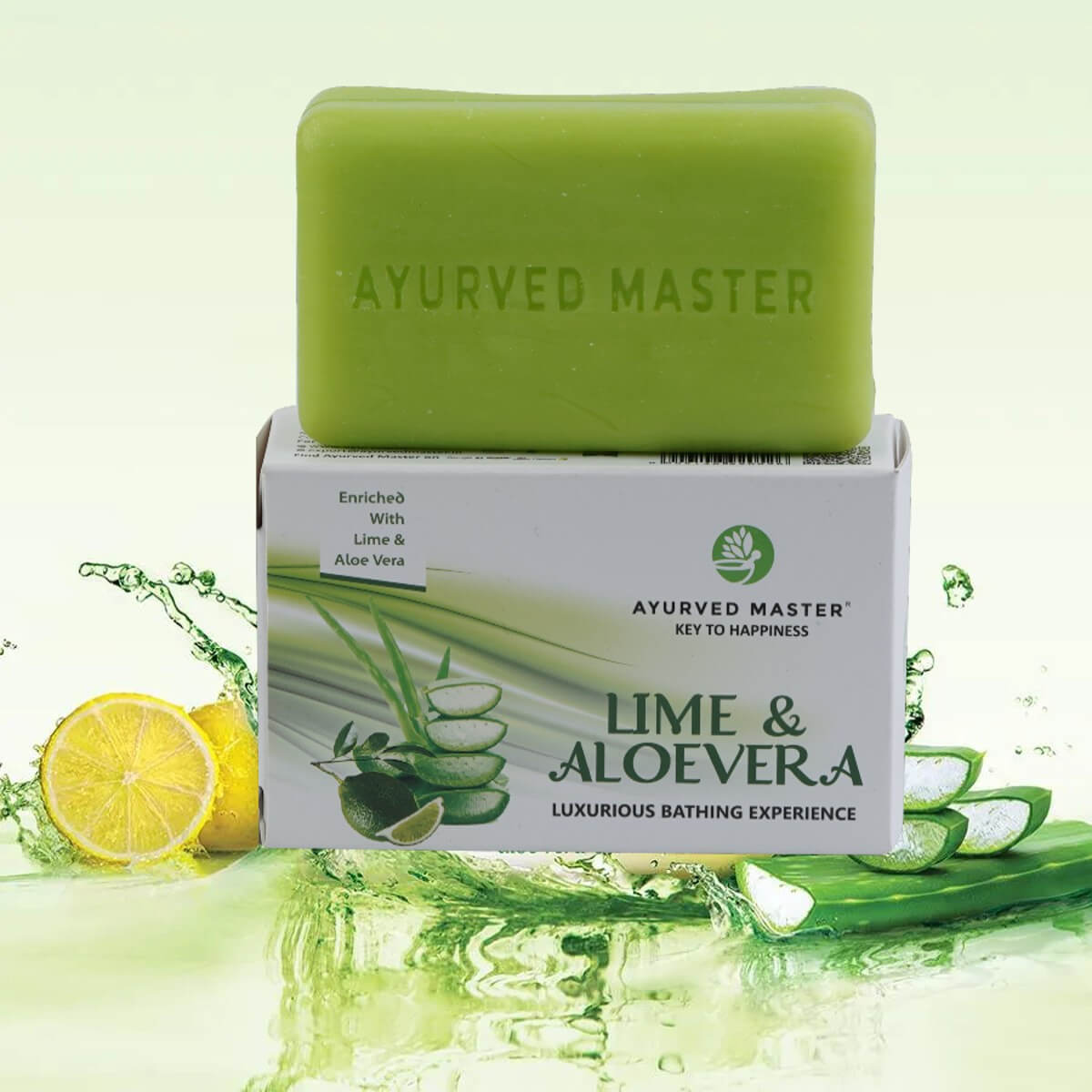 Lime and Aloe Vera Bathing Soap For Pollution and Dirt Removal and Hydrating Skin Cells | 125GM