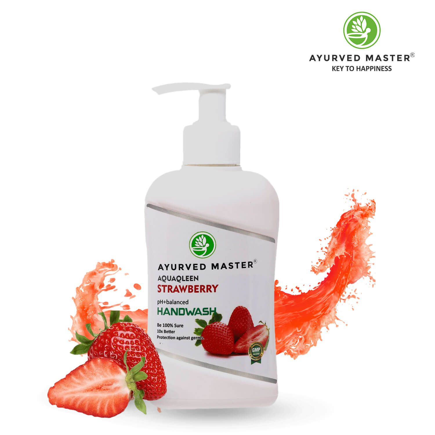 Advanced Skincare Moisturizing Liquid Strawberry Hand Wash Dispenser Bottle, Fights 100 Illness Causing Germs | 250ML