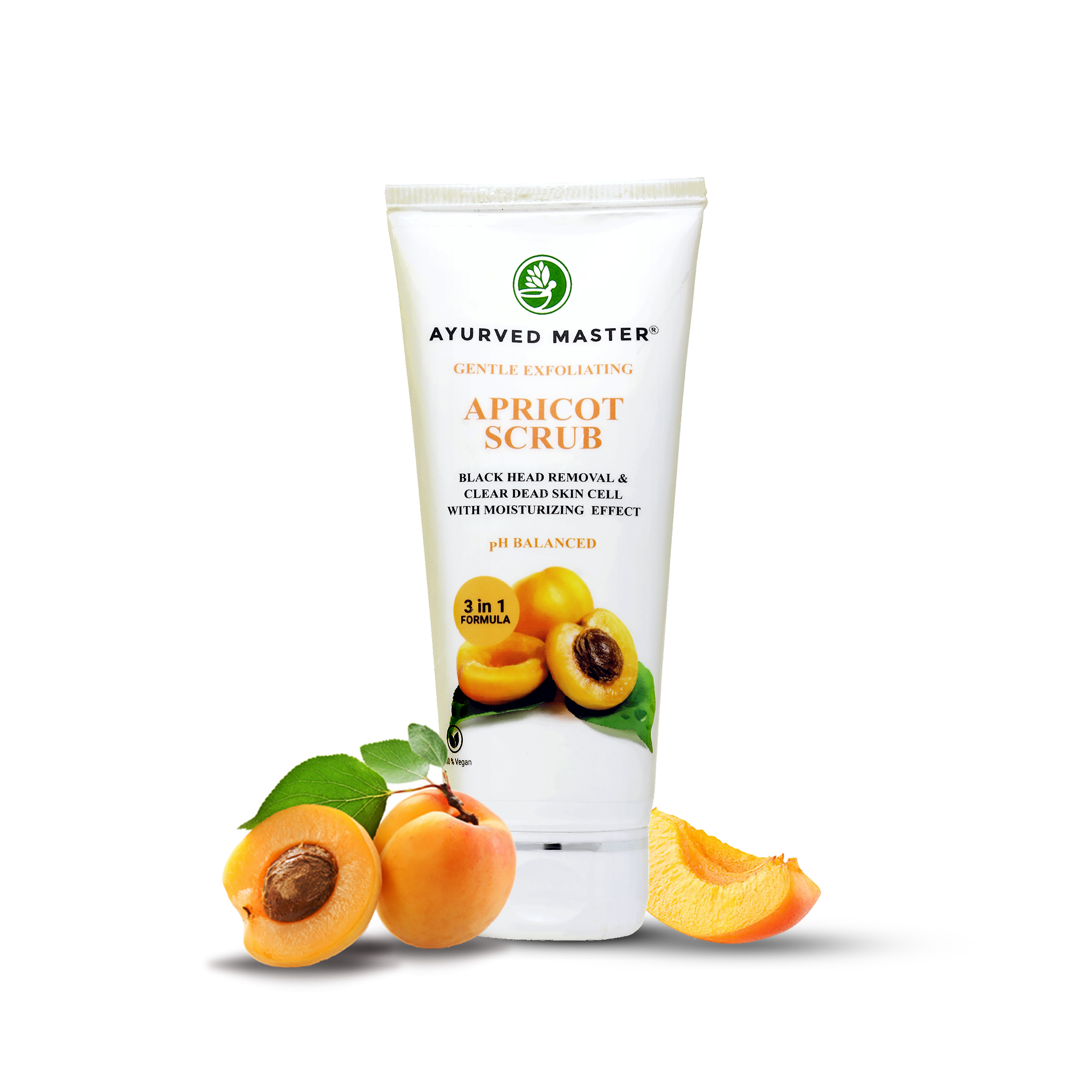 Gentle Exfoliating Apricot Scrub For Black Heads Removal, Clear Dead Skin Cells With Moisturzing Effect | 100GM