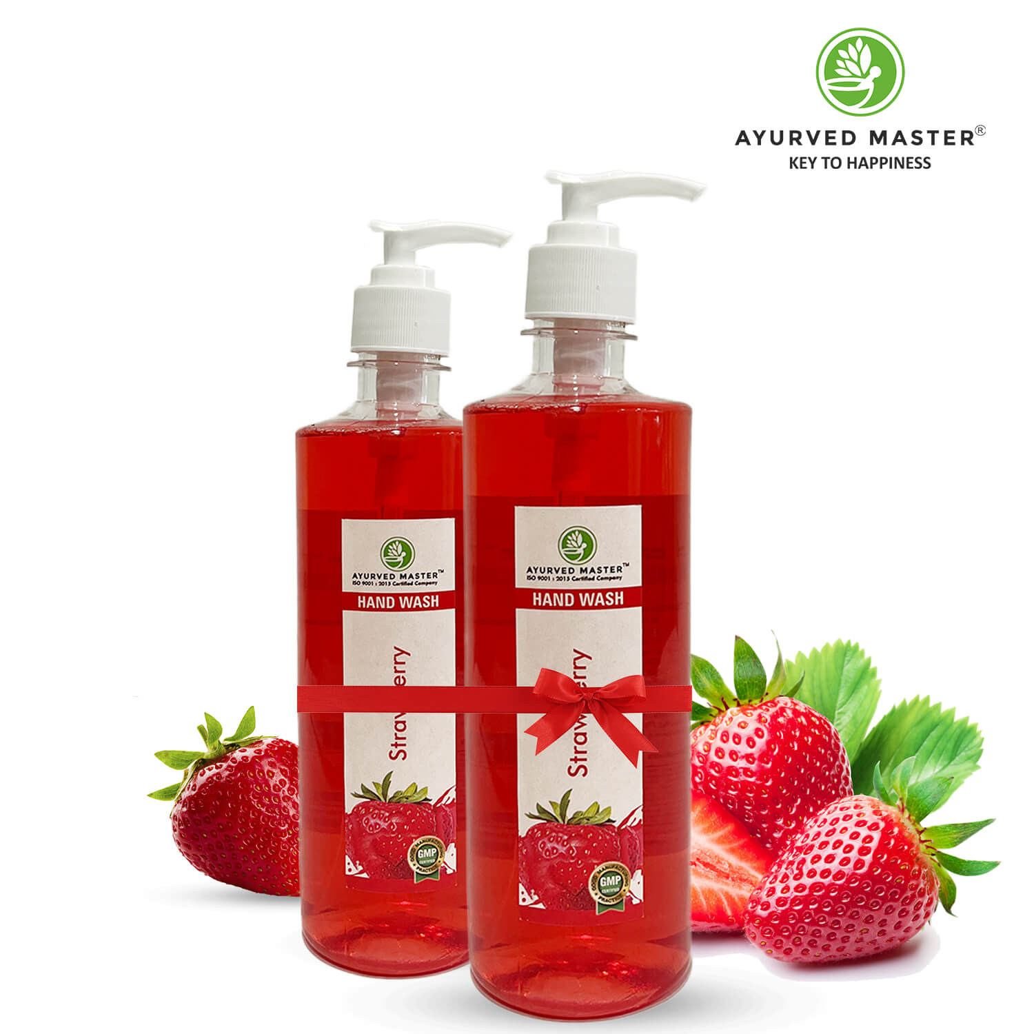 Ayurved Master Advanced Skincare Moisturizing Liquid Strawberry Hand Wash Refill Bottle, Fights 100 Illness Causing Germs | 1000ML (500ml*2)