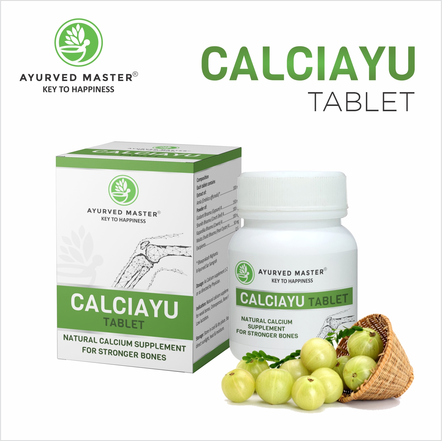 AYURVED MASTER Calcium Magnesium & Zinc Tablets with Vitamin D3, For Bone Health  (60 tablet)